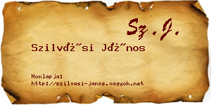 Szilvási János névjegykártya