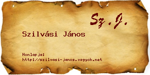 Szilvási János névjegykártya