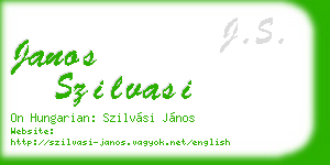 janos szilvasi business card